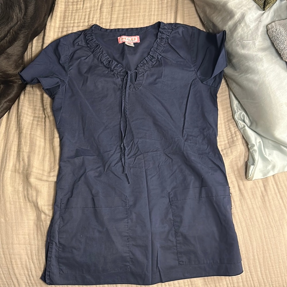 Koi scrub top in navy blue. Size XS